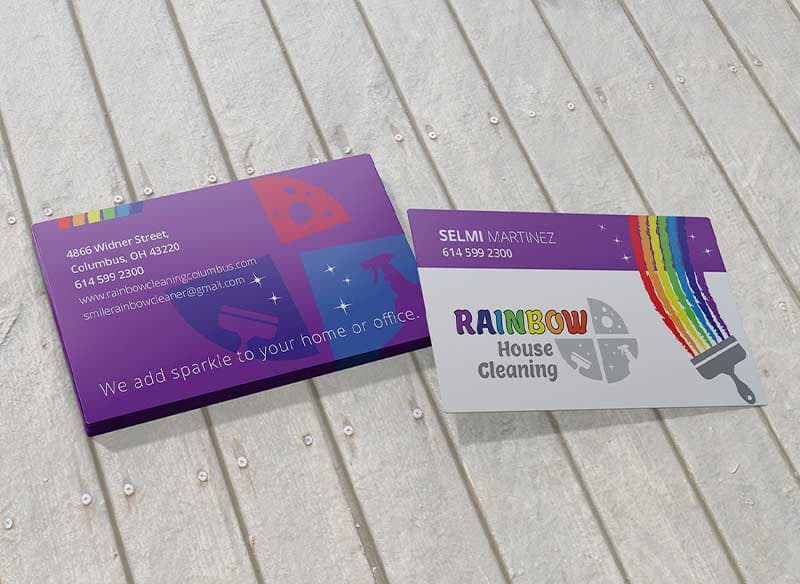Rainbow House Cleaning Business Card Design