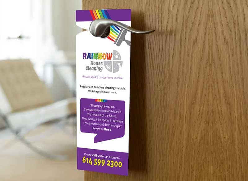 Rainbow House Cleaning Door Hanger